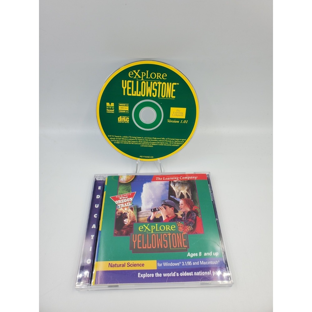 The Learning Company Explore Yellowstone PC, 1997, Windows Mac Tested Working